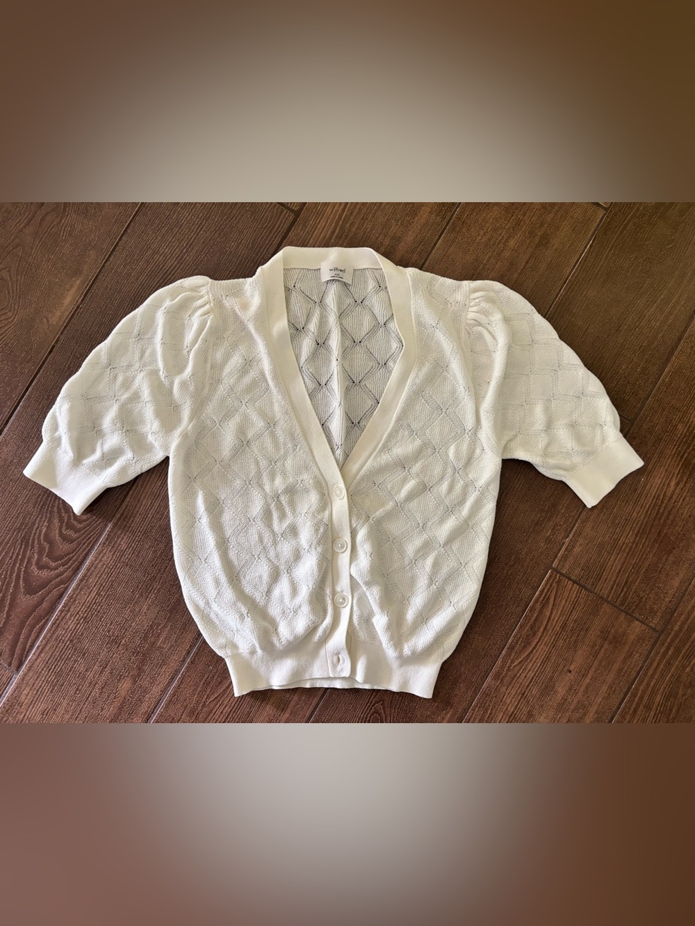 Wilfred Cream Pointelle Cardigan 2XS